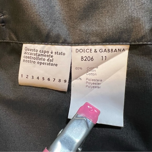 AUTHENTIC Dolce & Gabbana Snap Italy Short Sleeve Shirt Size 39 -15 1/2 Neck EUC - Picture 6 of 12